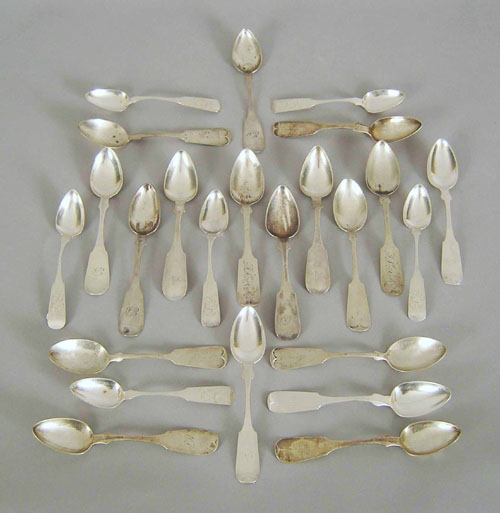 Appraisal: Group of coin silver spoons to include examples by Fries