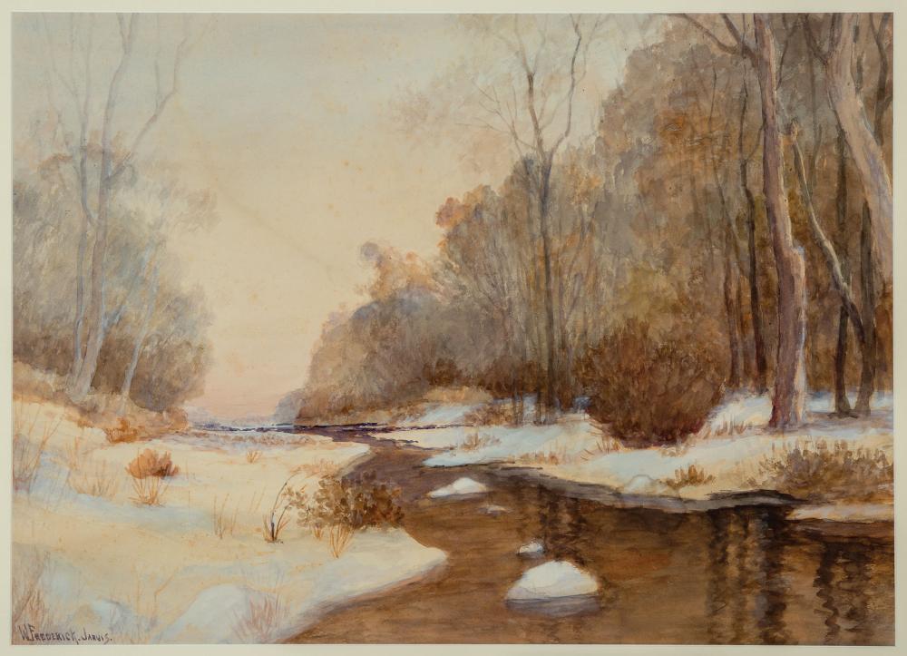 Appraisal: W Frederick Jarvis American Texas - Winter Evening watercolor on