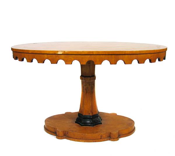 Appraisal: An oval Biedermeier style table height in width in depth