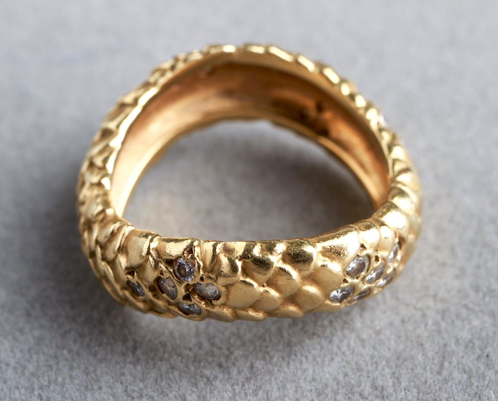 Appraisal: Angela Cummings K Gold Diamonds Wave Ring Angela Cummings K