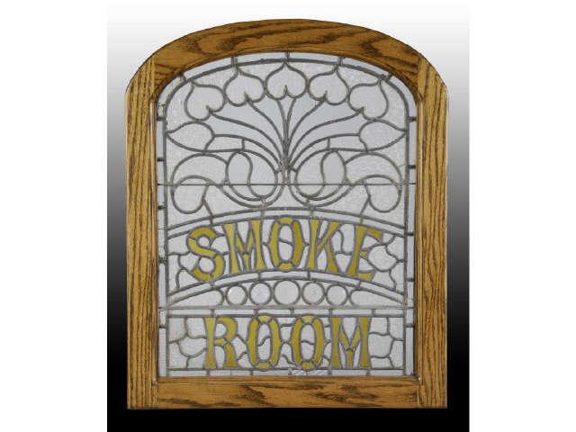 Appraisal: Tobacco Theme Stained and Leaded Glass Window Description Smoke room