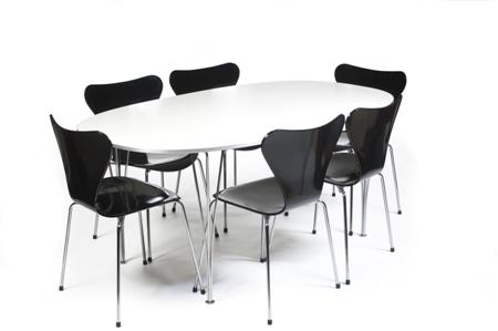 Appraisal: ARNE JACOBSEN FOR FRITZ HANSEN DINING SET DESIGNED CIRCA MODERN