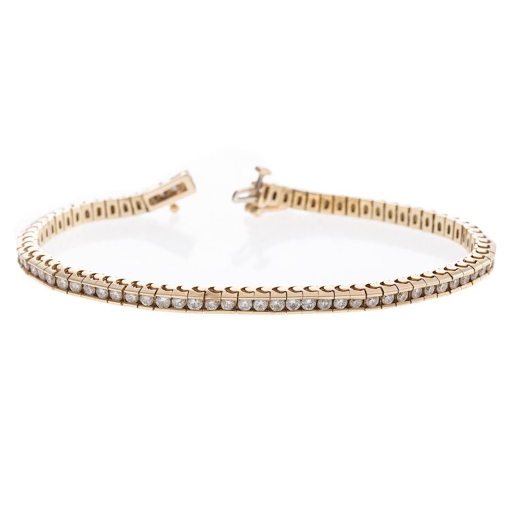 Appraisal: A ct Diamond Line Bracelet in K K yellow gold