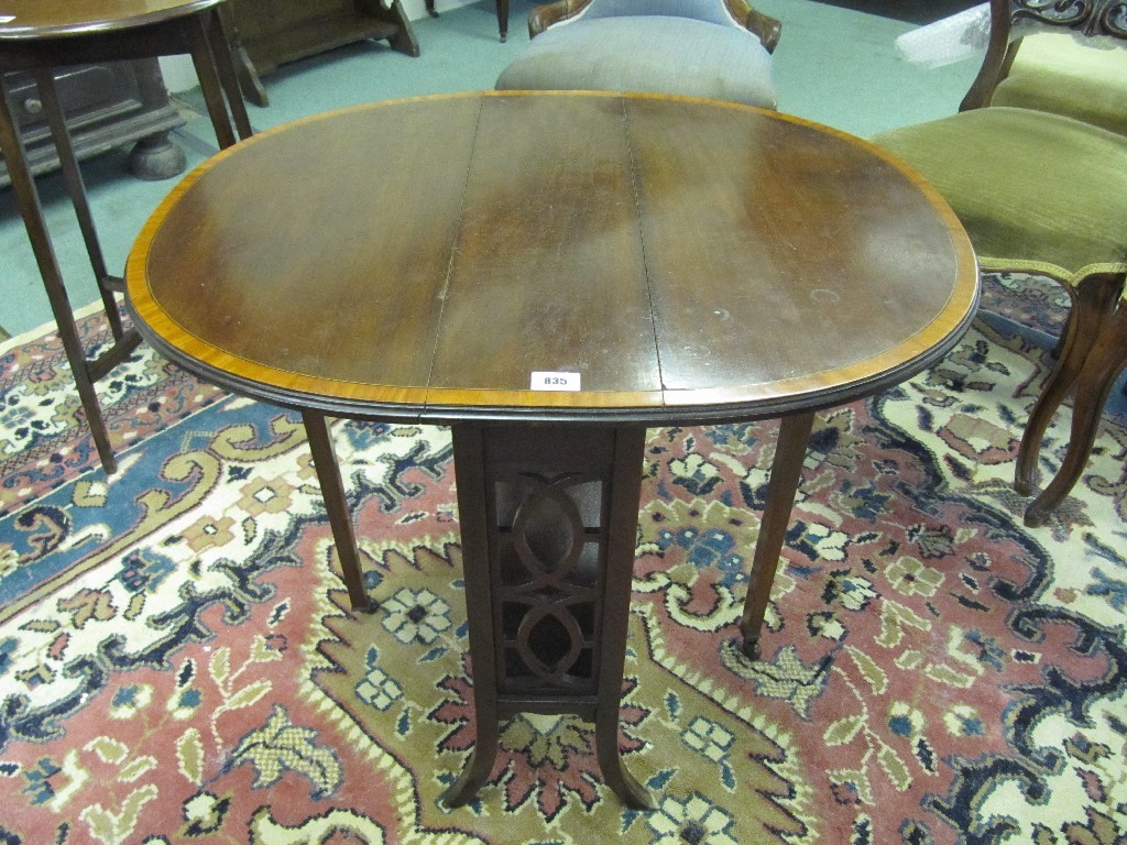 Appraisal: Edwardian mahogany inlaid Sutherland table