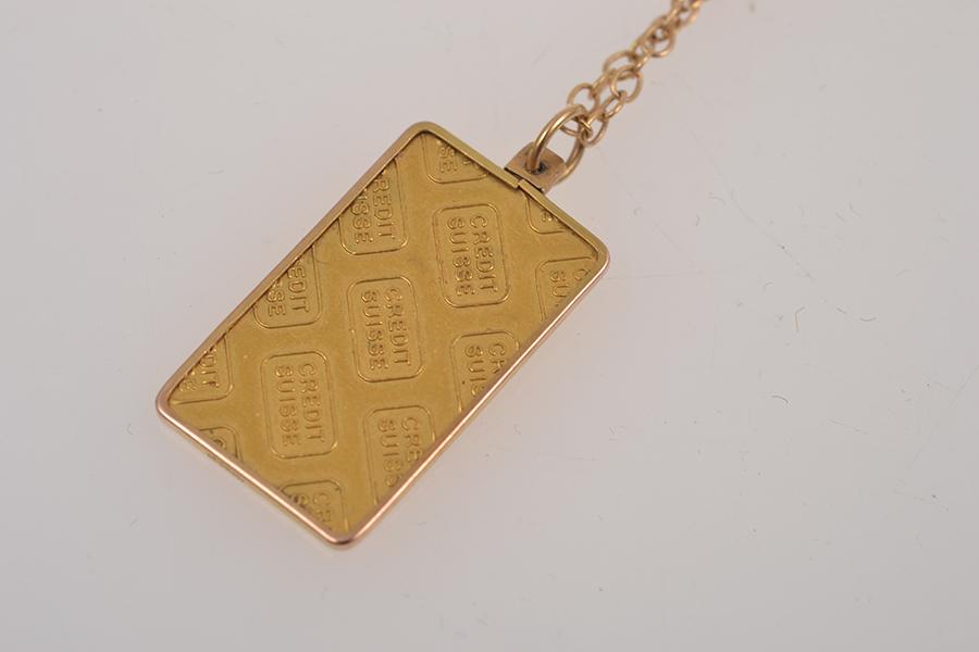 Appraisal: A FINE GOLD PENDANT TO CHAIN IN CT GOLD A