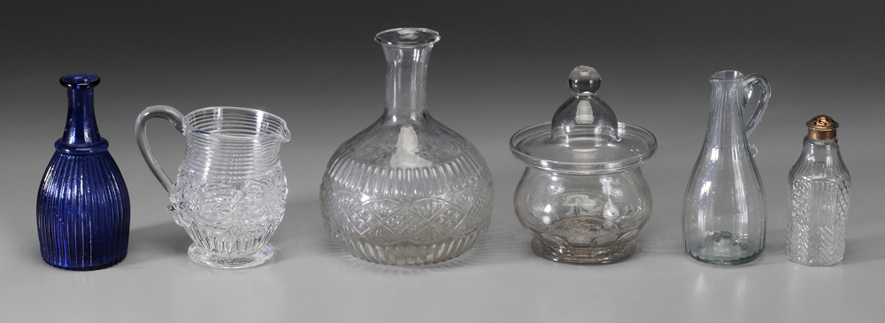 Appraisal: Six Pieces Blown Glass American th century five clear glass