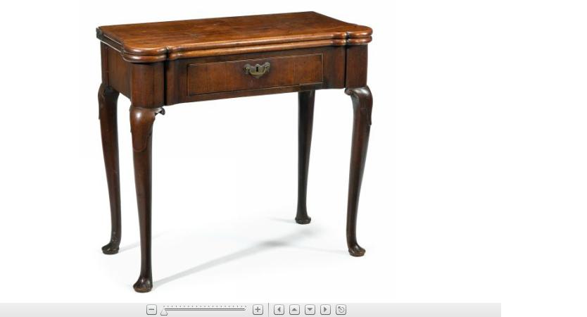 Appraisal: George II walnut fold-over games tablecirca