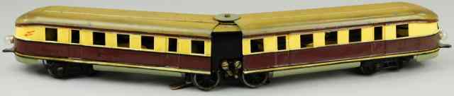 Appraisal: MARKLIN TW ''HAMBURGER'' Germany 'O' gauge maroon and yellow bodies