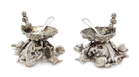 Appraisal: A Pair of German Silver Salts Likely Gebruder Gutgesell Hanau