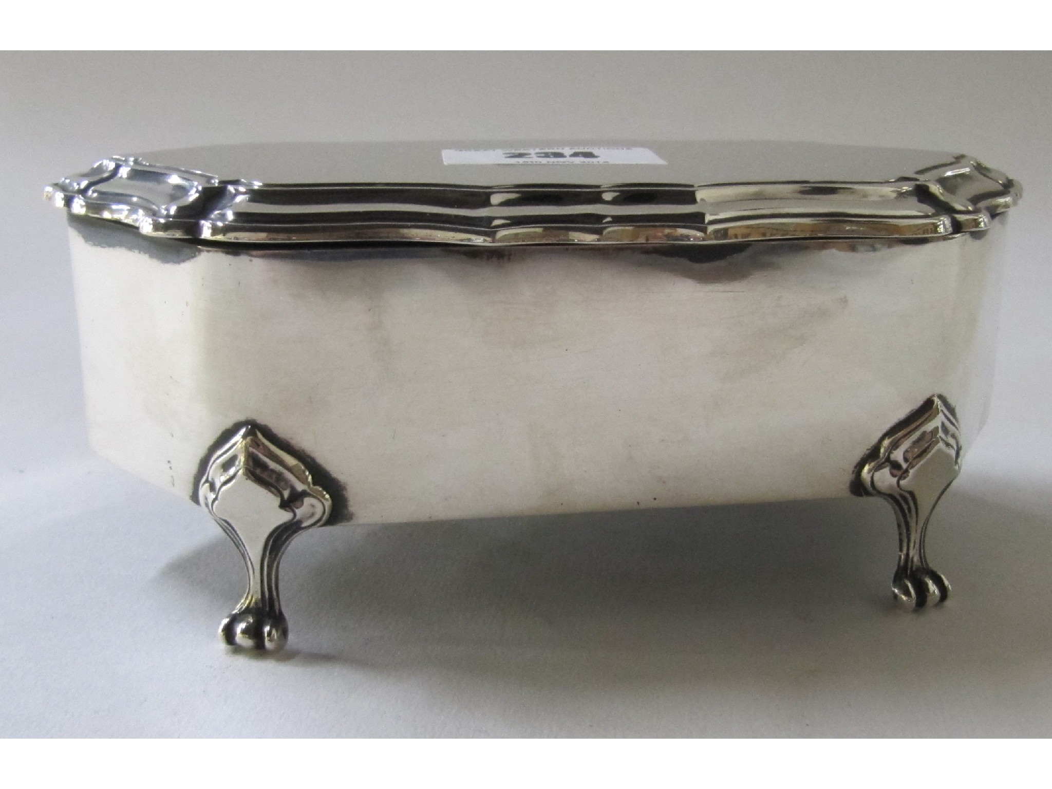 Appraisal: A silver jewellery box London