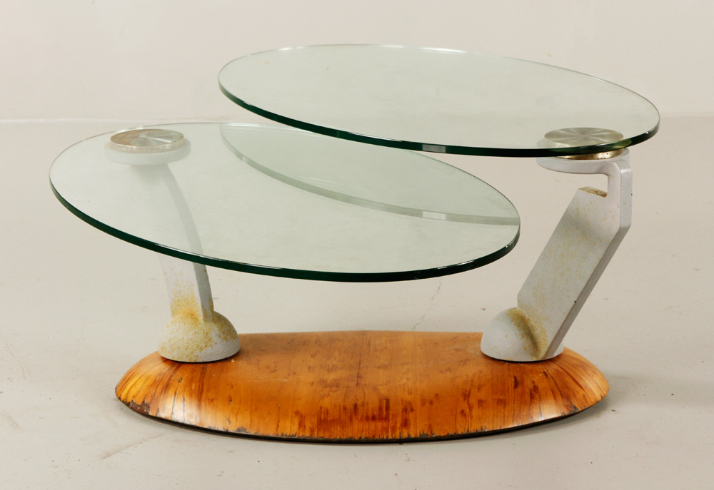 Appraisal: - Modern Glass Top Coffee Table Modern coffee table with