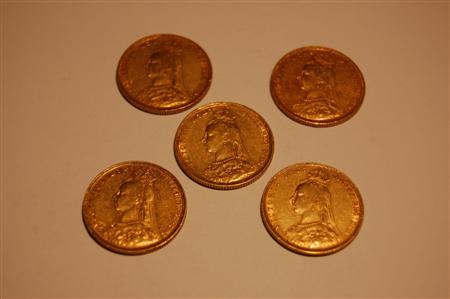 Appraisal: A group of jubilee head Victorian sovereigns comprising two and