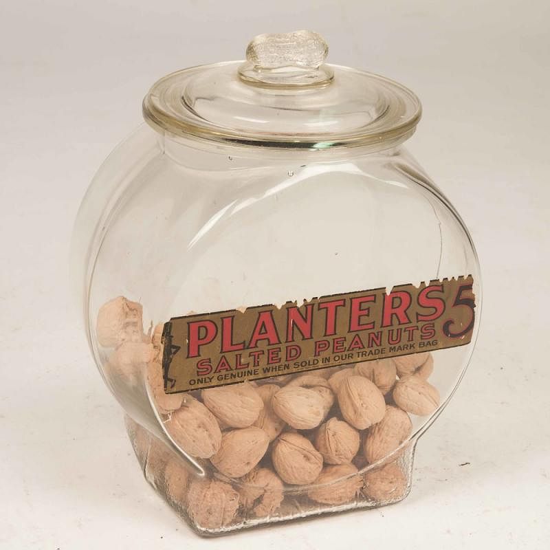 Appraisal: Planters Salted Peanuts Glass Jar Planters Salted Peanuts clear glass