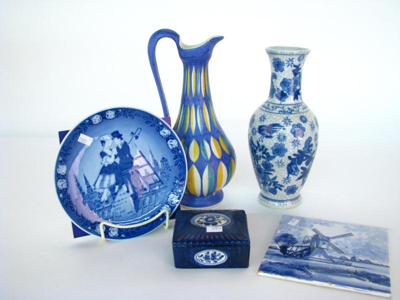 Appraisal: Group of Collector Porcelain including a Delft lidded box a