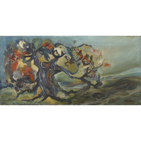 Appraisal: TH C MODERN ABSTRACTS Michael Von Drak Untitled oil on