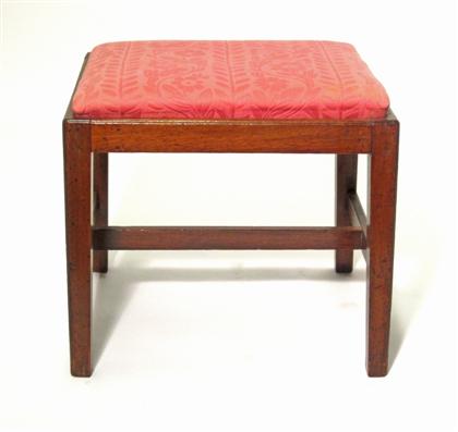 Appraisal: Mahogany upholstered benchcirca