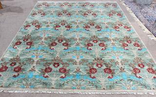 Appraisal: Moderne Indian wool carpet Moderne Indian wool carpet ' x