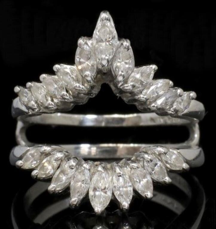 Appraisal: Estate platinum and diamond ring enhancer wrap set with twenty