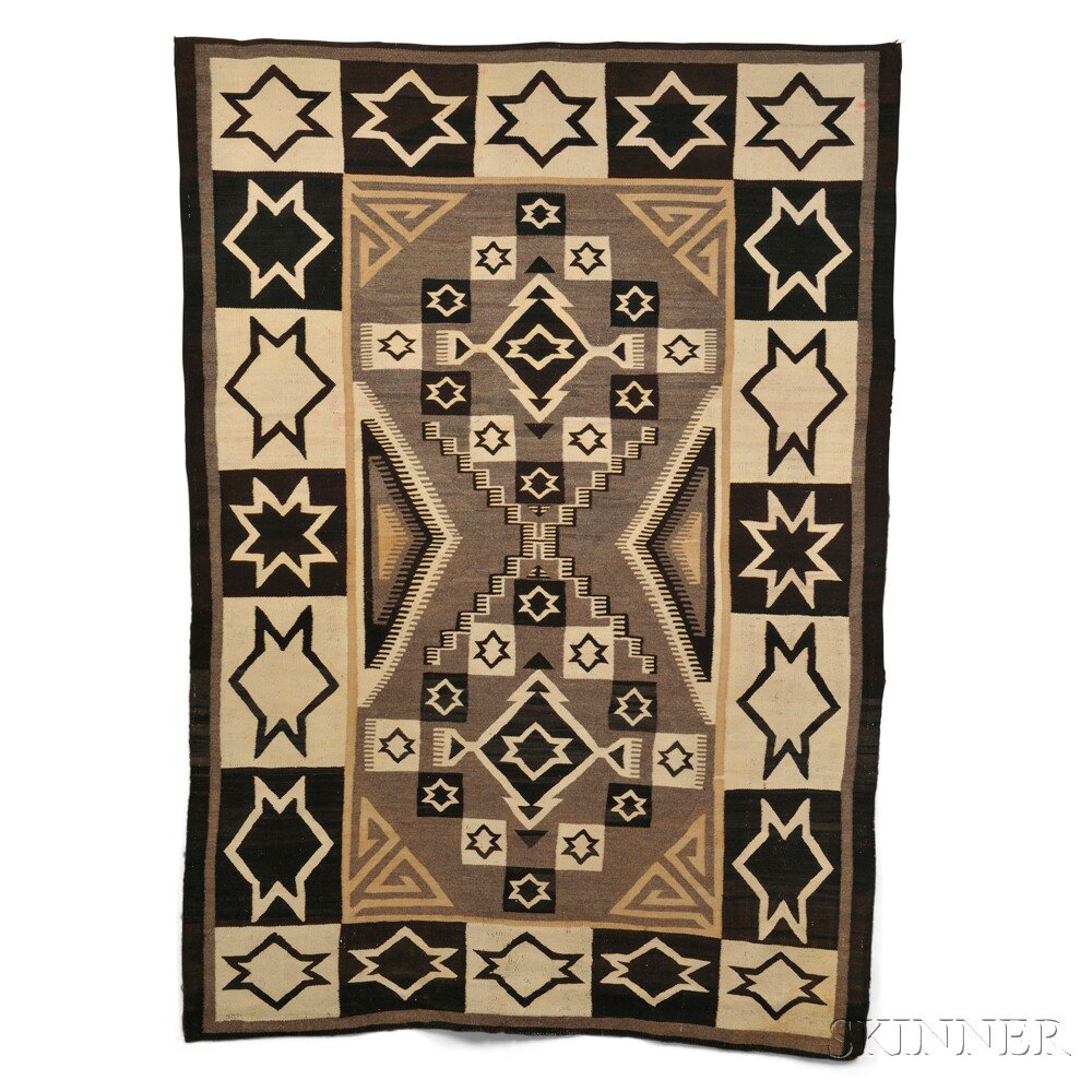 Appraisal: Navajo Regional Rug Wool First quarter th century Woven with