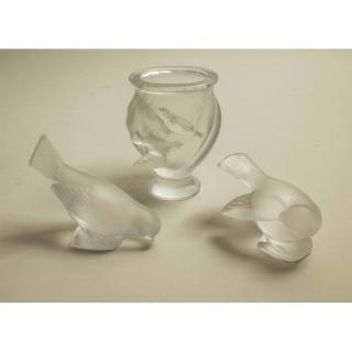 Appraisal: Three Pieces of Lalique Crystal Three pieces of Lalique crytal