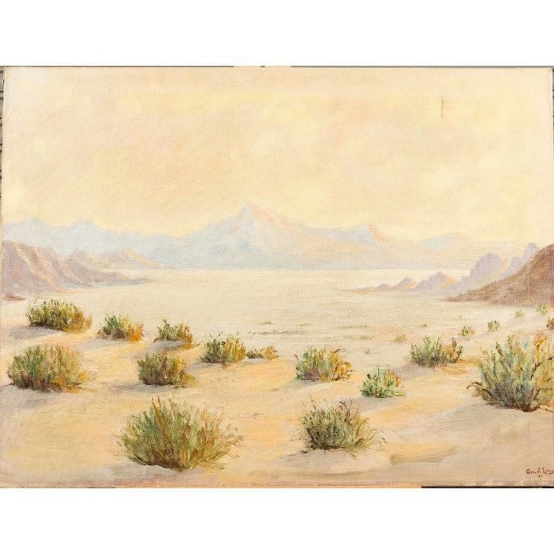 Appraisal: Geo Lilley Painting Unframed oil on canvas desert landscape by