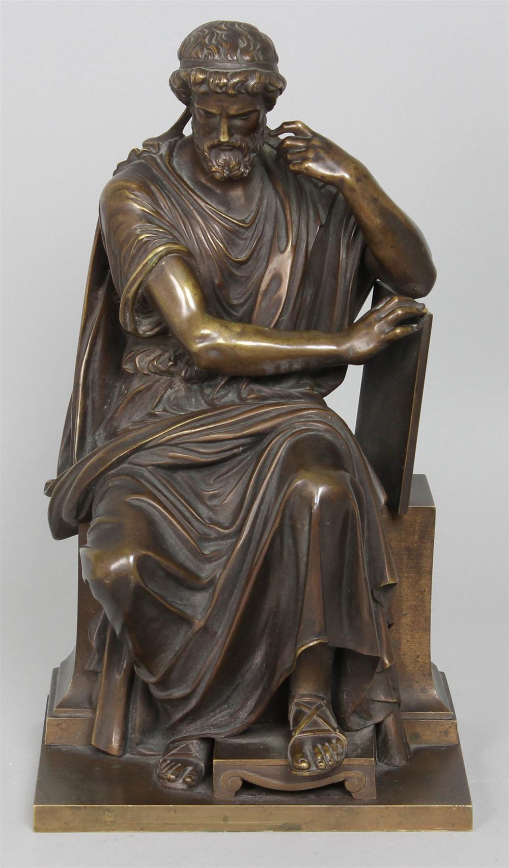 Appraisal: BRONZE FIGURE OF ZENO OF ELEE EUGENE LAURENT FRENCH -