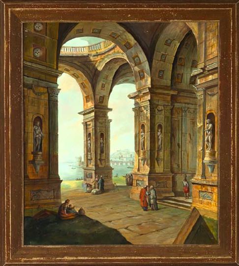 Appraisal: Manner of Hubert Robert French - Ancient Ruins oil on