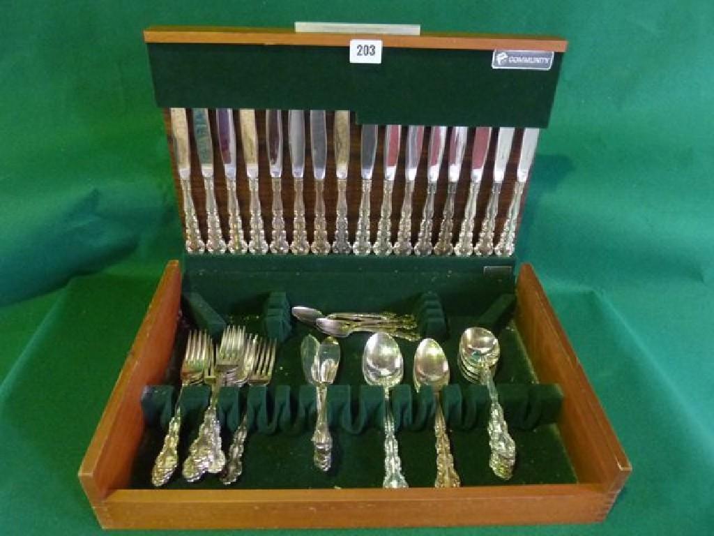 Appraisal: A large quantity of community plated flatware including serving spoons