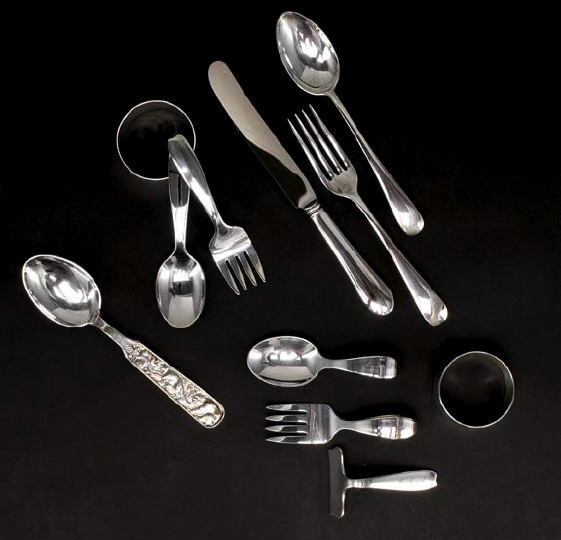 Appraisal: Four-Piece Tiffany Sterling Silver Christening Set - New York in