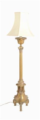 Appraisal: A carved pine and parcel gilt Corinthian column standard lamp