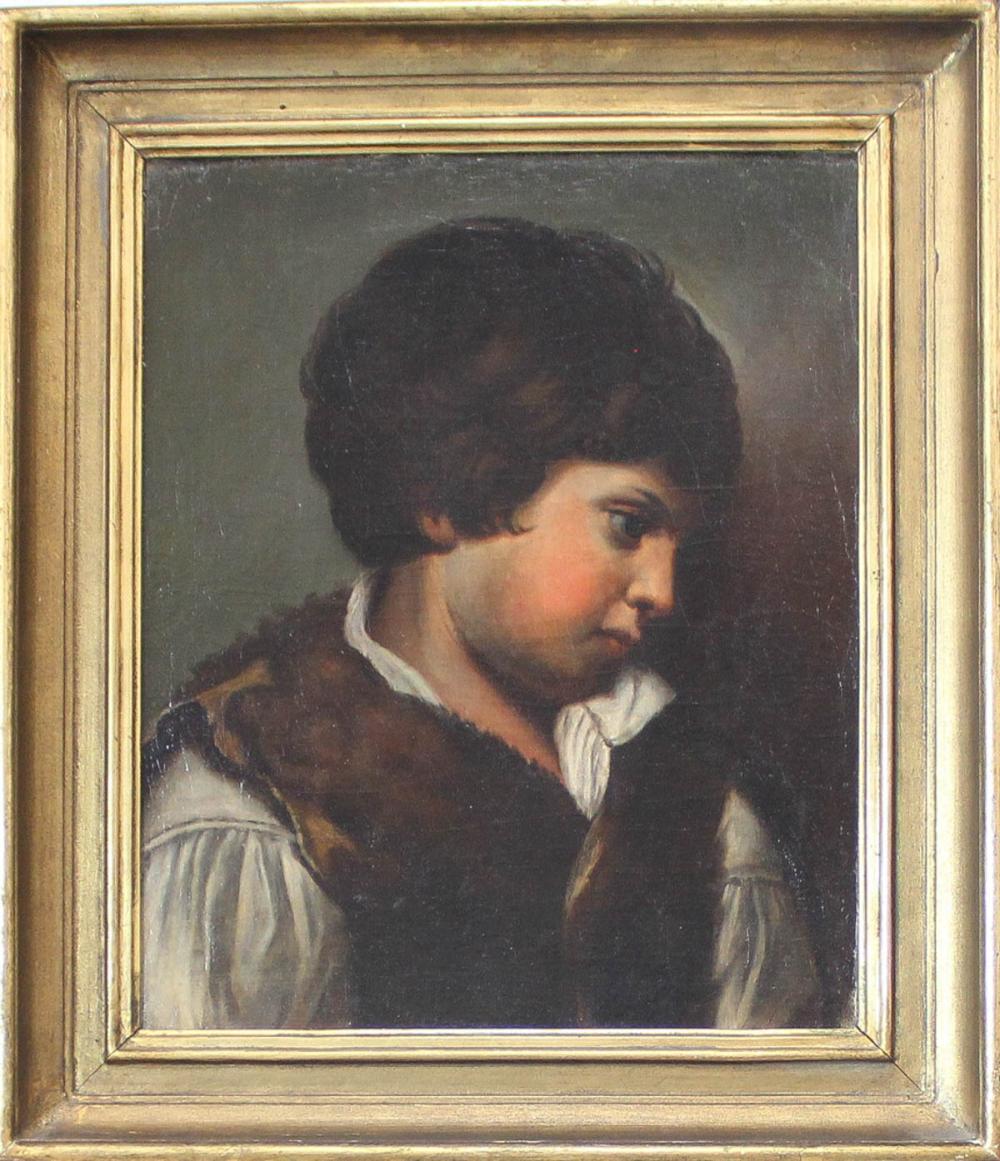 Appraisal: PORTRAIT OF A YOUNG CHILD IN A FUR VEST late