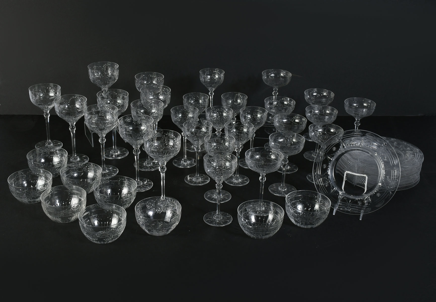 Appraisal: STEMWARE COLLECTION Comprising - bowls - Luncheon plates - Water