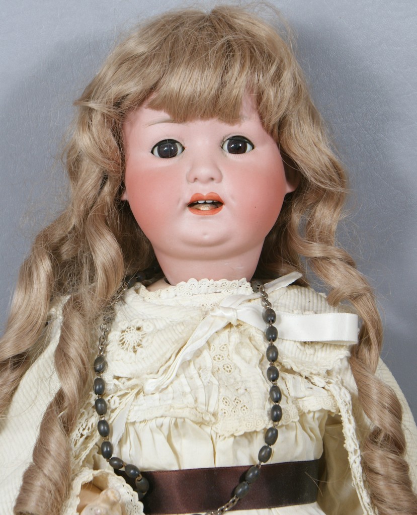 Appraisal: Large bisque head baby doll incised Heubach Kopplesdorf with brown