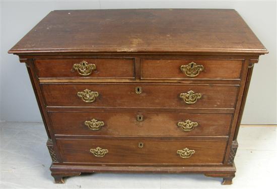 Appraisal: George III mahogany chest of two short and three long