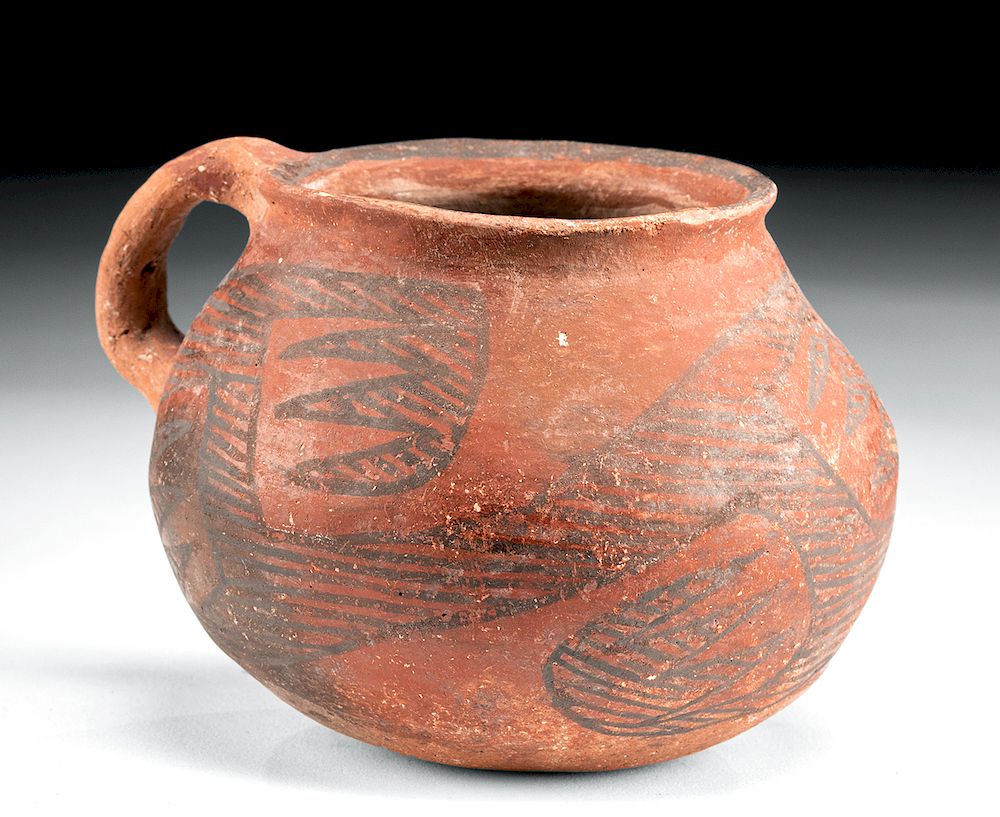 Appraisal: Ancestral Puebloan Puerco Pottery Mug with Handle North America southern