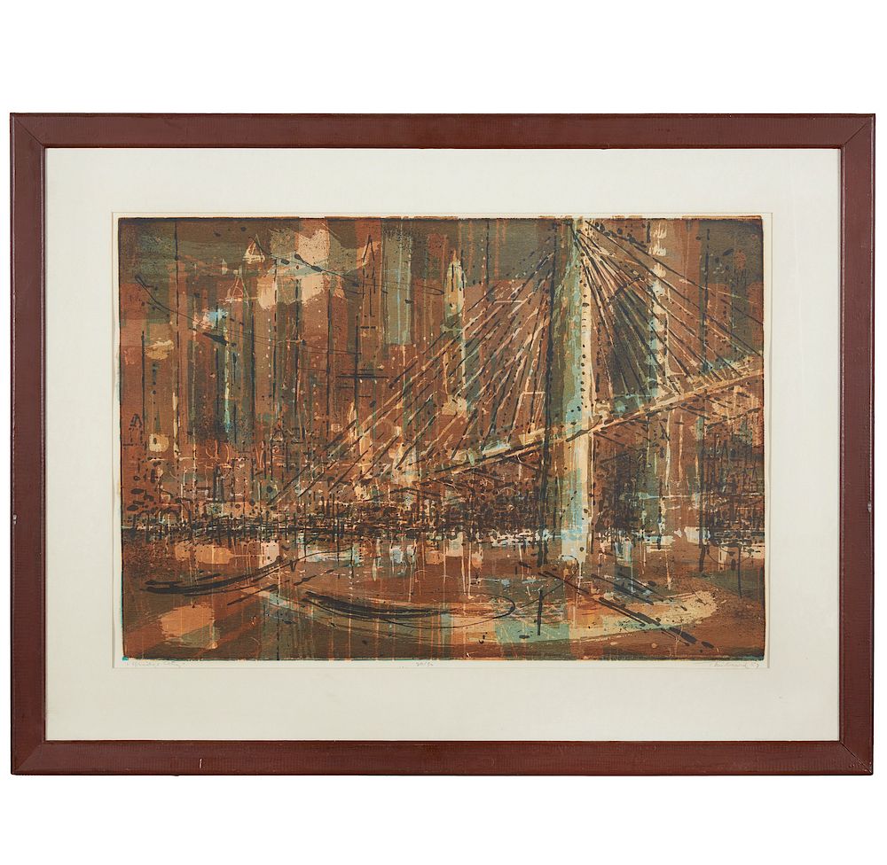 Appraisal: Wayne Thiebaud b Serigraph Bridge City Framed Wayne Thiebaud b