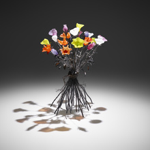 Appraisal: Flo Perkins BOUQUET OF FLOWERS hand-blown glass welded steel bronze