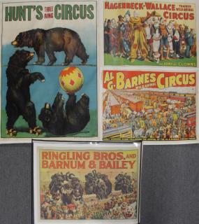 Appraisal: Lot of Vintage Circus Posters Hunt's Ring Circus - high