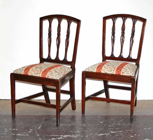 Appraisal: A set of six Regency mahogany side chairs height in