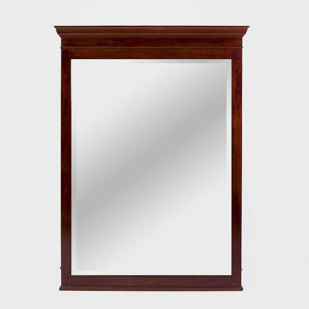 Appraisal: Regency Style Mahogany Mirror Fitted with a beveled mirror plate