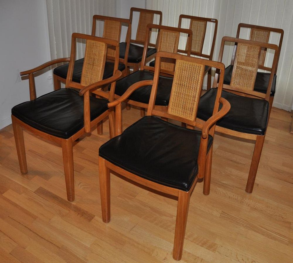 Appraisal: Edward Wormley Dunbar Set Eight Chairs includes two arms and