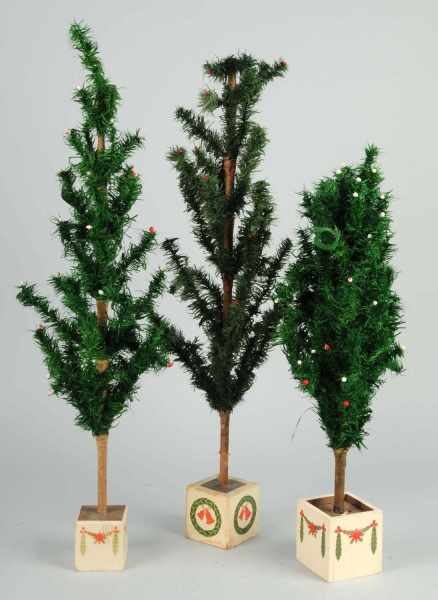 Appraisal: Lot of Christmas Fir Trees Description All have wooden bases