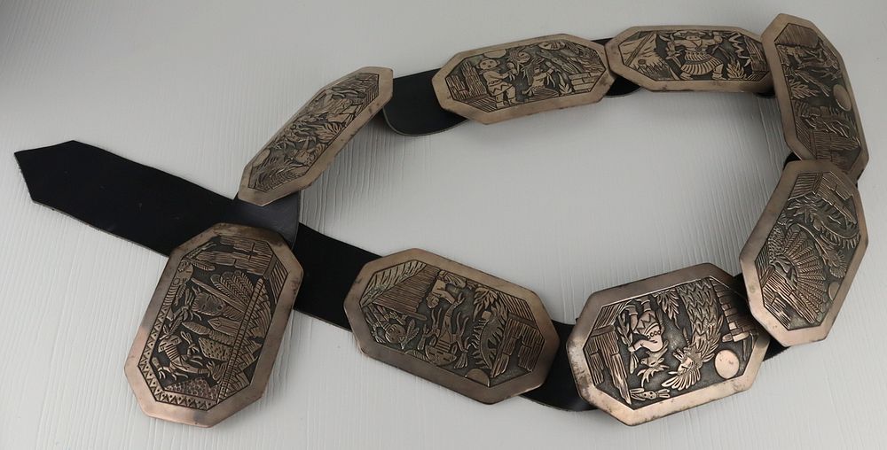 Appraisal: STERLING Robert Becenti Jr Sterling Concho Belt Robert Becenti Jr