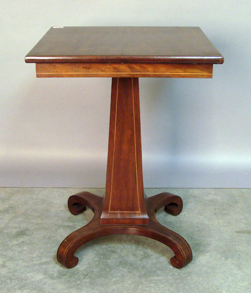 Appraisal: Federal style mahogany end table h w