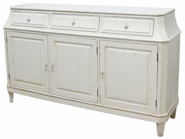 Appraisal: Rustic style sideboard late th c in a white painted