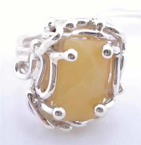 Appraisal: A STONE SET DRESS RING IN STERLING SILVER