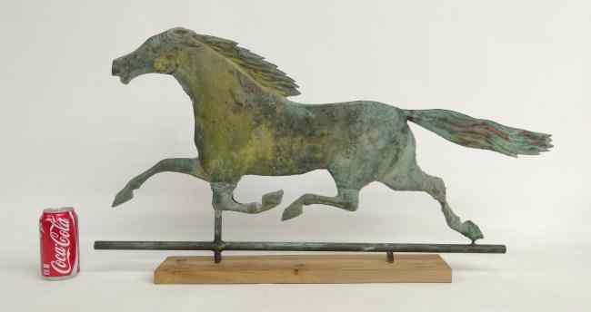 Appraisal: Running horse copper Smuggler type weathervane '' Length ' Ht