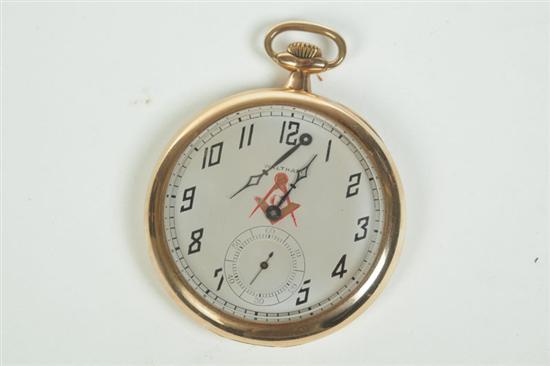 Appraisal: WALTHAM K MASONIC POCKET WATCH American early th century A