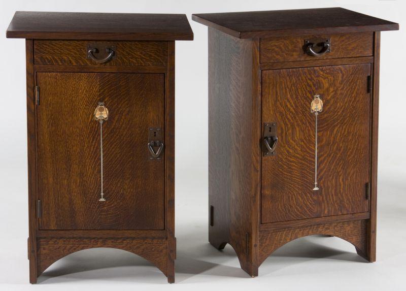 Appraisal: Pair of Voorhees Craftsman Side Stands altered replica of a