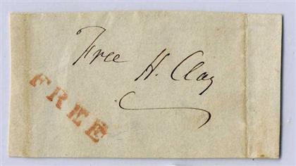 Appraisal: piece Clipped Signature Clay H enry The stamped free frank